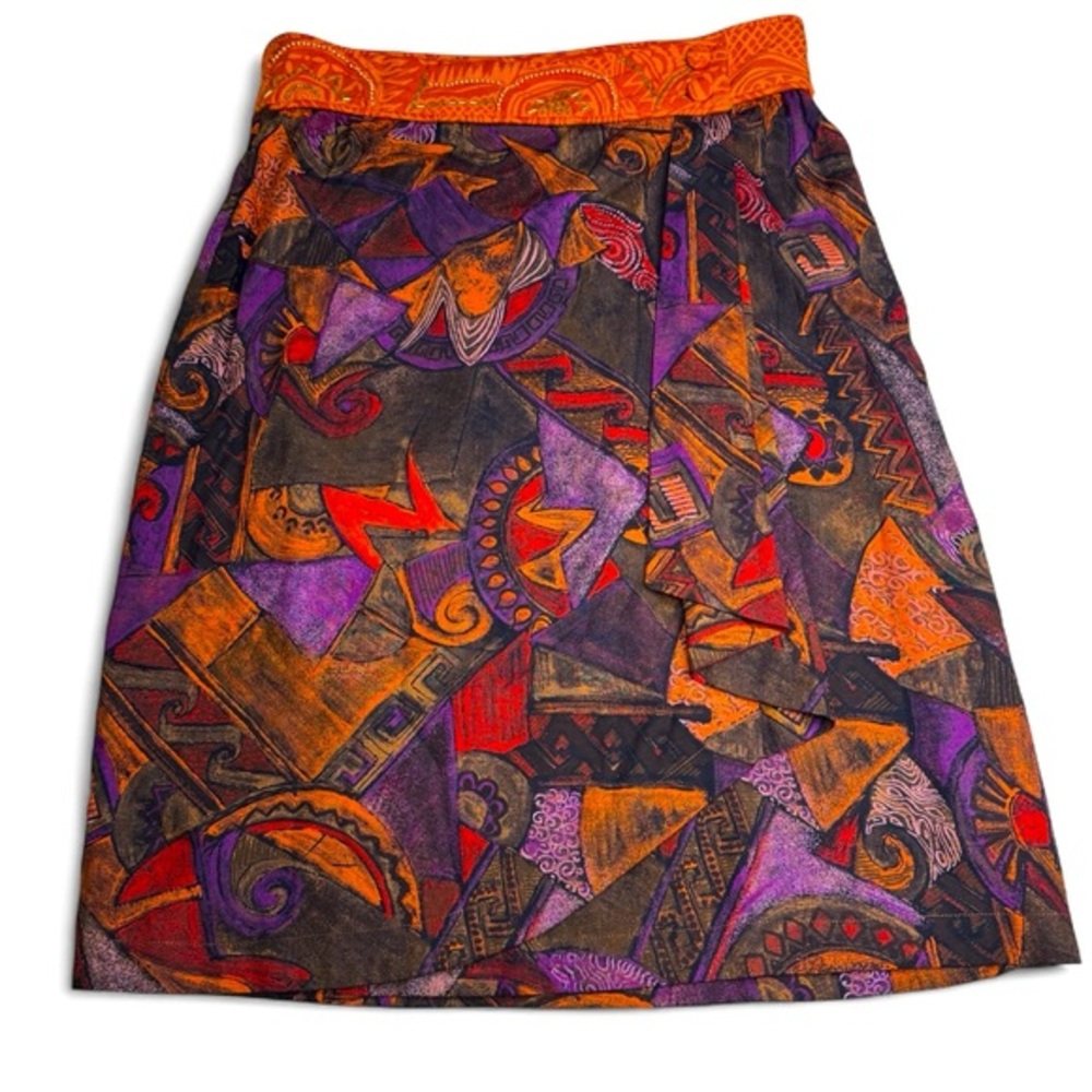 Vintage Surya Colorful‎ Artsy Abstract Patterned Beaded Skirt Size M
